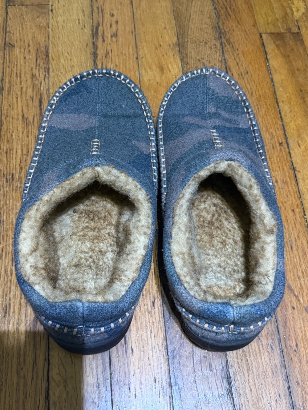 Men’s ZigZagger Slip On Moccasins in Gray Camo with Outdoor Tread